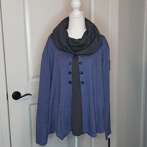 Bebonnie XXL Blue Cowl Neck Shirt